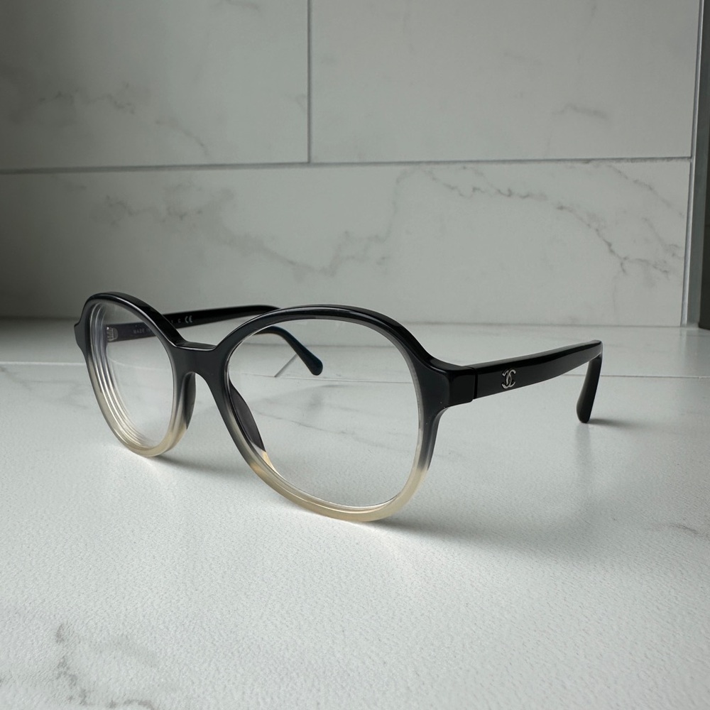 CHANEL Black and Gradient Grey Glasses with Quilted Case - Picture 9 of 9